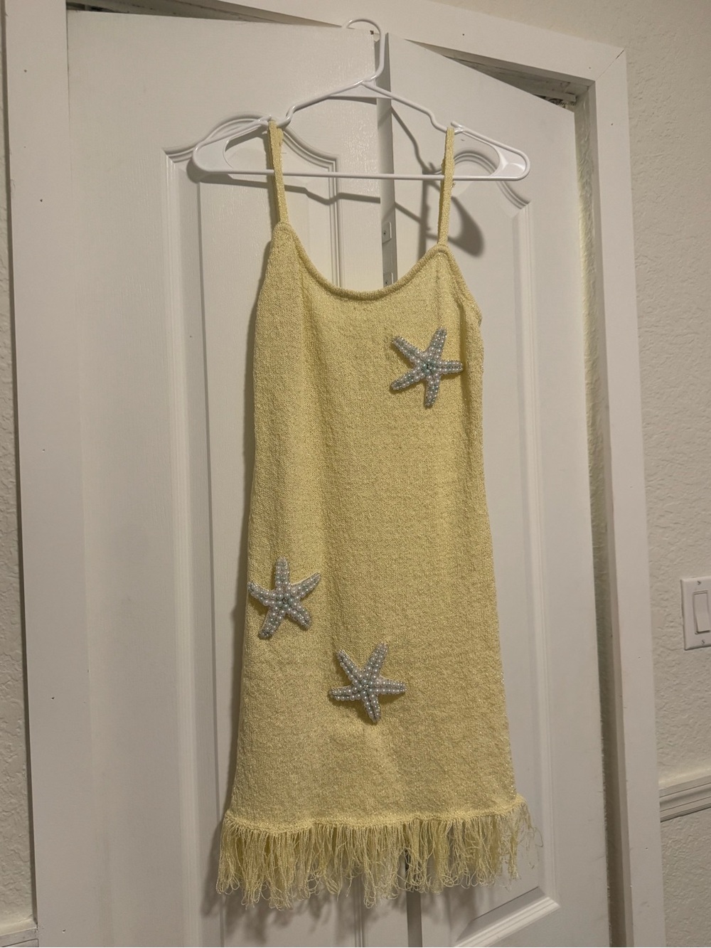 A Classy Chic Boutique Pale Yellow Starfish Fringe Sundress